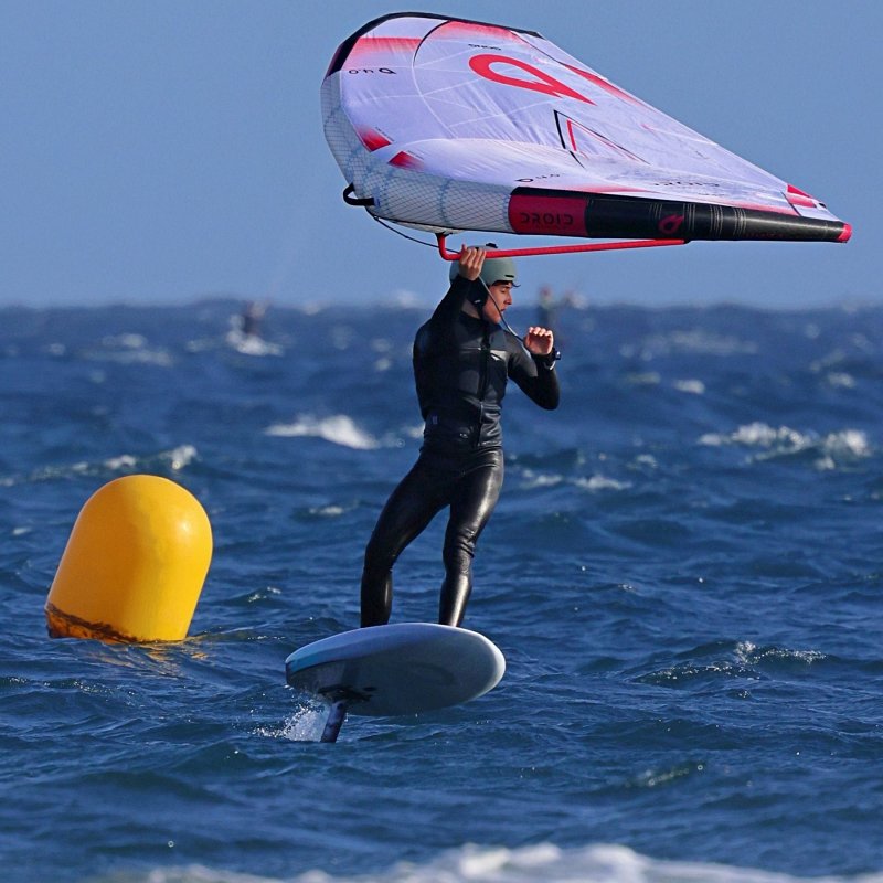 Paul Donner wingfoiling on the water